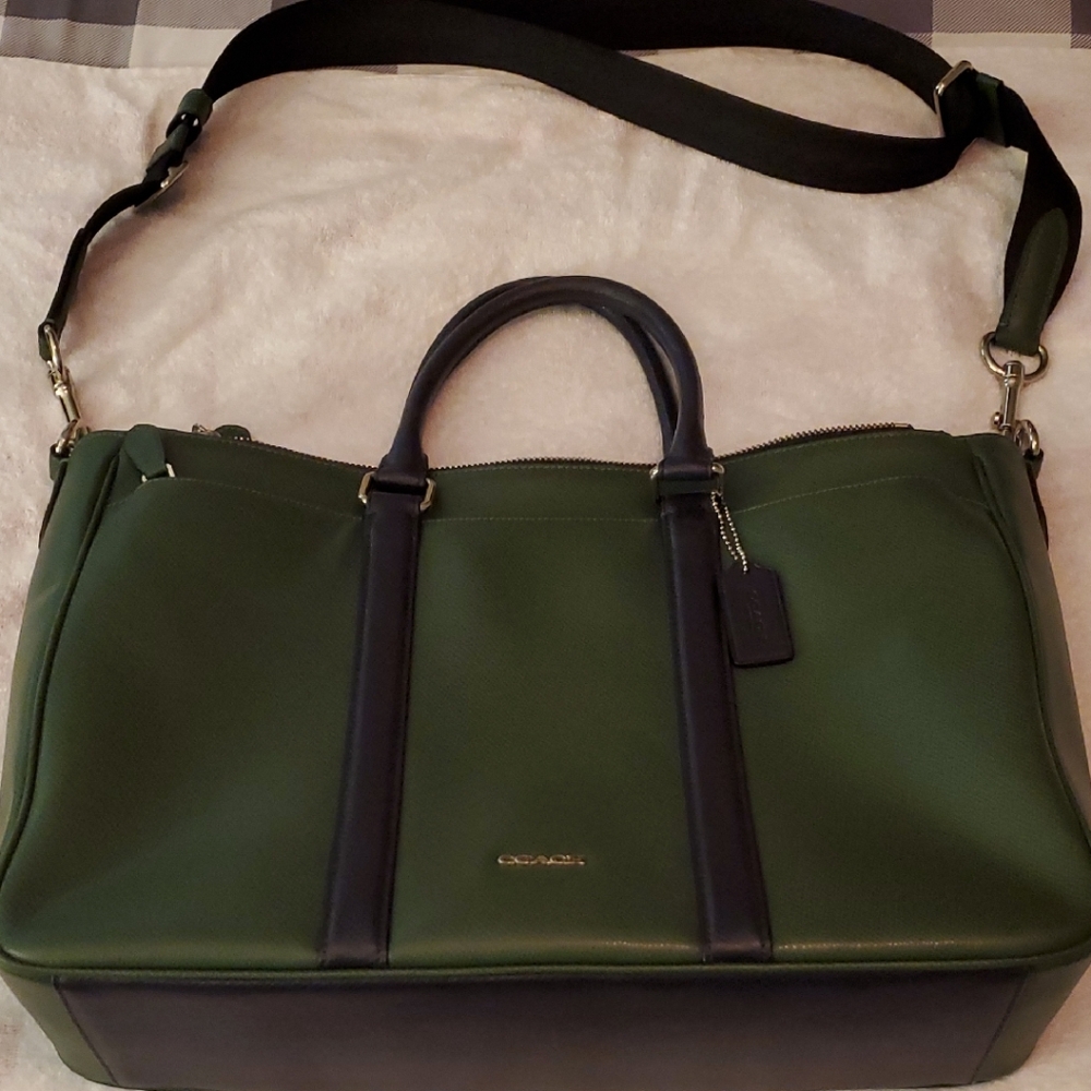 Coach Green and Black Laptop Bag